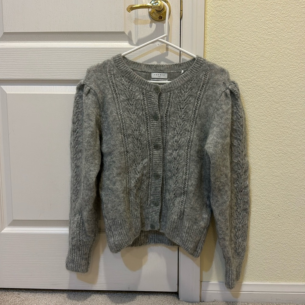 Sandro Mohair Gray Cardigan